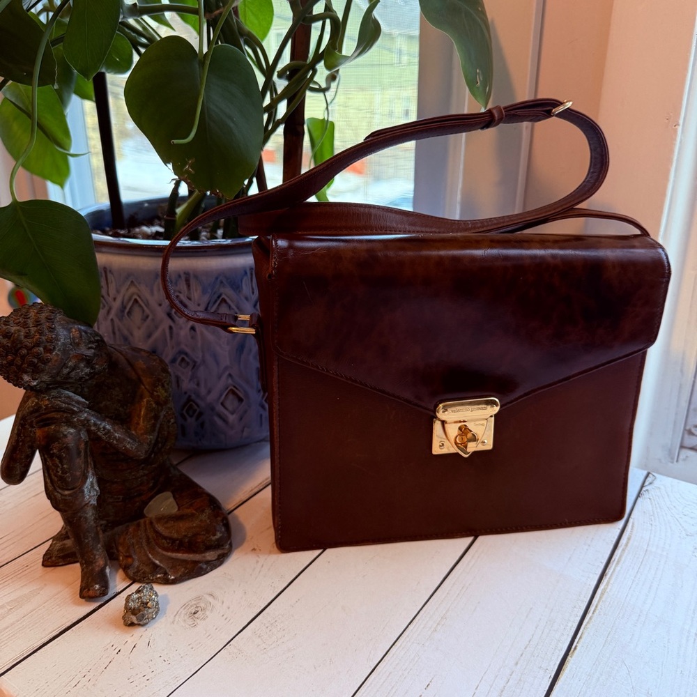 Valentino Garavani | Vintage Dark Brown Crossbody Bag with COA